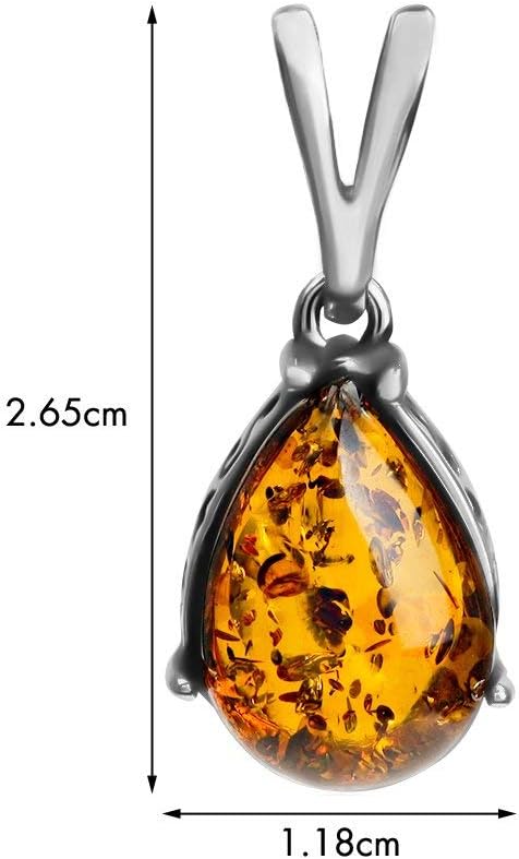 Amber Sterling Silver Drop Pendant...