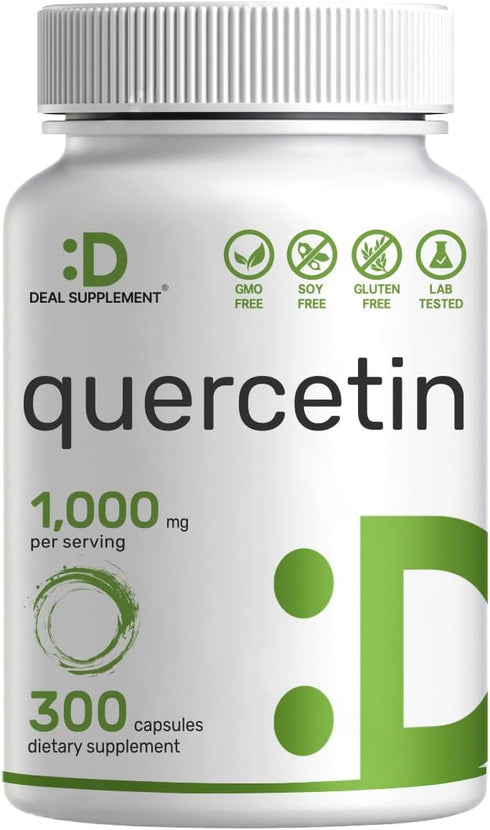DEAL SUPPLEMENT Quercetin 1,000mg Per Serving, 300 Capsules – Healthy Immune Support Supplements, High Bioavailable Flavonoids, Natural Antioxidan...