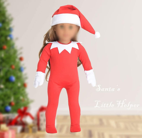 18 inch Christmas Doll Clothes, 18 inch Christmas Elf Clothing Costume Santa's Little Helper Outfits for 18 inch Doll (Dolls Not Included)...