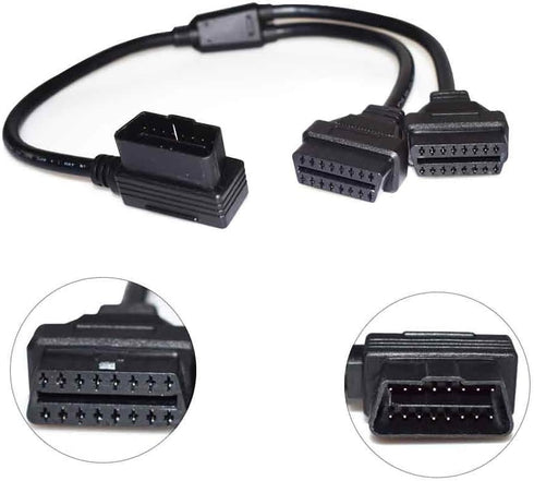 Vgate 16 Pin OBD2 OBDII Diagnostic Extender Splitter Extension Cable Male to Dual Female Y Cable, 19 inches...