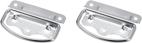 Chest Ring Pull Handle (80mm/3.15") 2Pcs, Iron Spray Paint Folding Pull Handle - for Home Lifting Door Chest Toolbox, Silver...