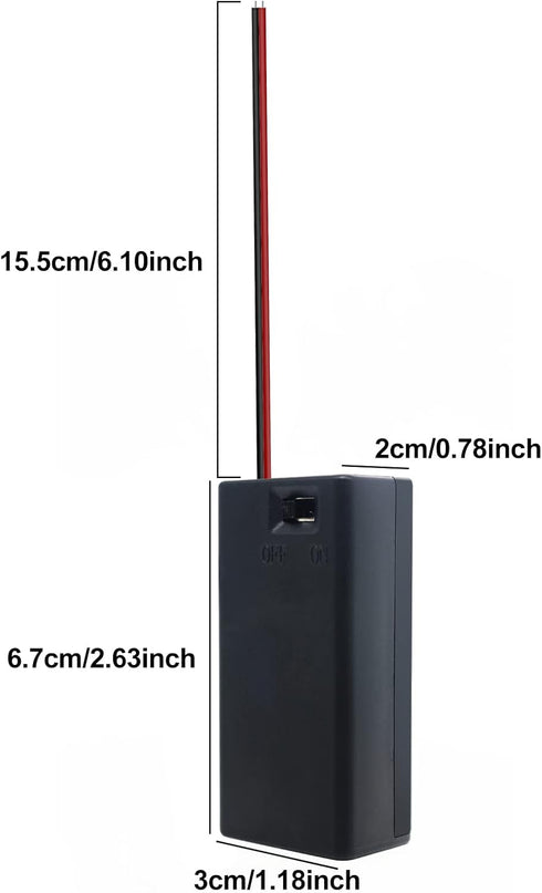 9V Battery Holder, 9 Volt Battery Holder with On/Off Switch, (Pack of 6) 9V Battery Case, 9V Battery Cover, 9V Battery Holder with Leads...