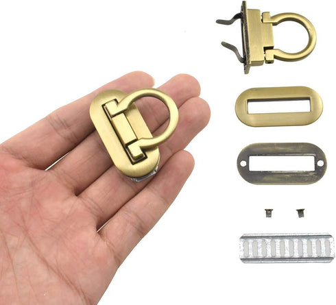 HAHIYO Flip Purse Closure Turn Locks Clip Clasp Easy Install with Online Instructions Picture for Wallet Briefcase Clutch Handbag 1.65 Inch Length...
