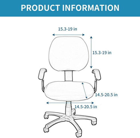 Printed Computer Office Chair Covers, Desk Chair Cover, Task Chair Slip Covers (Grey & Leaves)...
