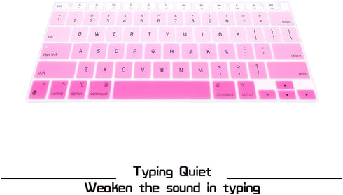 HRH Ultra Thin Silicone Keyboard Cover Skin for MacBook Air 13.3" 13 inch 2020 with M1 Processor (Model A2337) Touch ID Accessories Protector-Ombr...