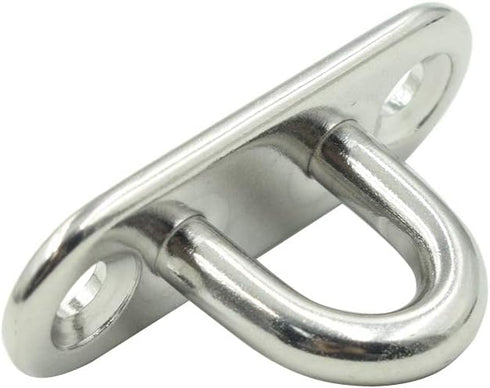 10Pcs M5 Eye Plate, Marine Oval Buckle Fixed Plate Seat Rope Pull Ring Oval Door Buckle 304 Stainless Steel 1.8 Inch Length...