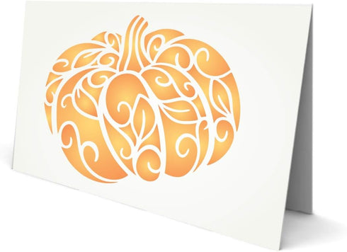 Fancy Pumpkin Stencil, 8 x 6.5 inch (L) - Decorative Halloween Thanksgiving Vegetable Pumpkin Stencils Template for Painting...