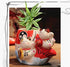 EatingBiting Fortune Japanese Lucky Beckoning Cats Maneki Neko Flower Pot Vase Pen Holder,Pair Cat set on fish,Ceramic Pencil Holder for Organizer...