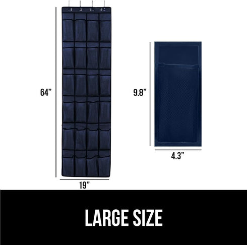 Gorilla Grip Slip Resistant Breathable Space Saving Mesh Large 24 Pocket Shoe Organizer, Up to 40 Pounds, Over the Door, Sturdy Closet Storage Rac...