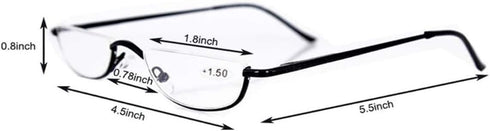 Half Reading Glasses?Metal Frame Readers for Women Men with Pouch (2 Pairs 2.5)...