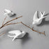 Pair Ceramic Birds Sparrows Swallows Dove White Wall Mounted Decor Hanging for Bathroom Livingroom Garden Wall Sculptures, Small...