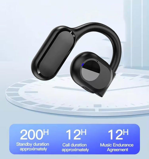 Headphones Bluetooth 5.3 Painless Wireless Open Ear Clip on Headphone Waterproof Running Earring Earphone Air Conduction Earphones Open Earbuds Wi...