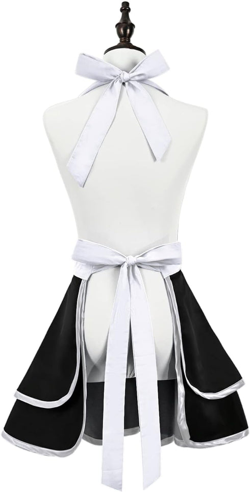 Violet Mist Retro Aprons for Women Cute 50s Vintage Black Lady apron Cake Cooking Sexy Lacy White French Maid Funny Apron Halloween Christmas Apro...