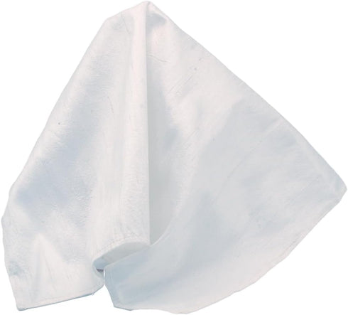 Deluxe White Glow Silk Dupioni Pocket Square 100% Silk - Full-Sized 17"x17"...