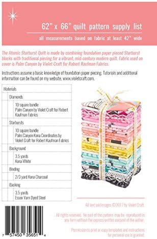 The Atomic Starburst Quilt - Foundation Paper Piecing Pattern - 62" x 66" Quilt...