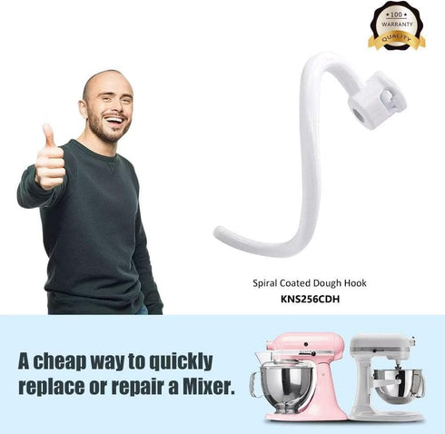 Spiral Coated Dough Hook KNS256CDH Compatible With Kitchen Mixer Aid Stand Mixer Bowl Lift Model...