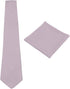 Mens Solid Linen Tie Set : Slim Necktie with Matching Pocket Square (Dusty Lilac)...