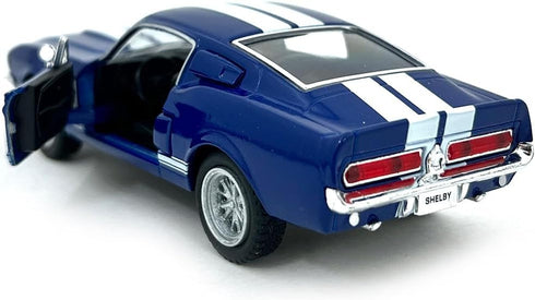KiNSMART - 1967 Ford Shelby Mustang GT500 1:38 Scale 5" Die Cast Metal Model Toy Muscle Car (Blue)...