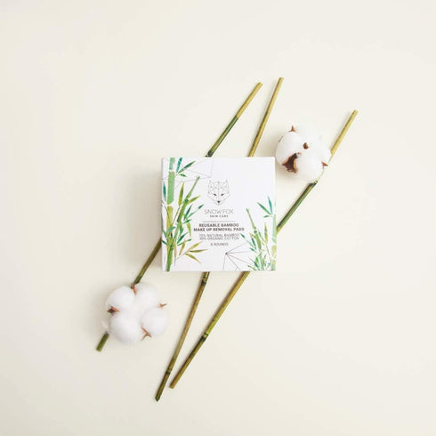 Snow Fox Skincare Reusable Bamboo Makeup Removal Pads, 8 Facial Rounds...