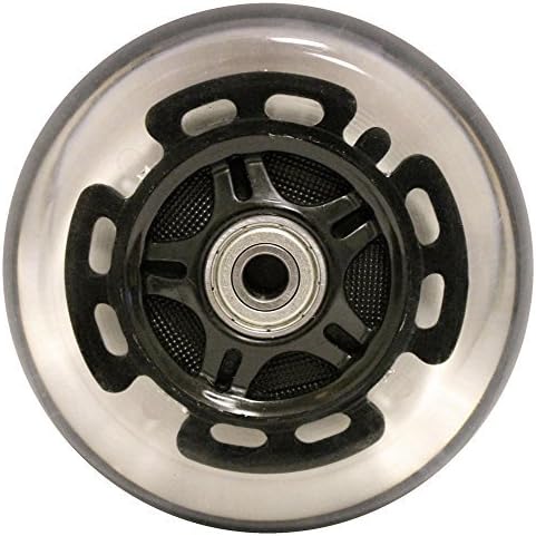 L.E.D. Scooter Wheels With Abec 9 Bearings for Razor Scooters 100mm Light Up 2-pack (Black)...