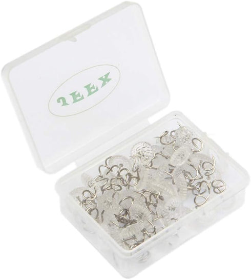 50 Pieces Upholstery Tacks, Twist Pins for Slipcovers and Bedskirts Clear Head Screw Nail Spiral Bed Skirt Pins...