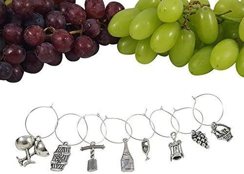 Two Gorgeous Wine Charm Sets – 18 Pieces Total, Wine Lover and World Traveler Themes...