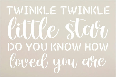 Twinkle Twinkle Little Star - How Loved Stencil by StudioR12 | Song Lyrics |Craft DIY Kids Room, Nursery Decor | Paint Wood Signs | Select Size (1...