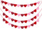 4 Pack Felt Heart Garland Banner NO DIY - Valentines Day Banner Decorations - Anniversary, Engagement, Wedding Party Decoration Ornaments...