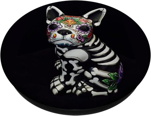 Day Of The Dead French Bulldog Sugar Skull Frenchie Lovers PopSockets PopGrip: Swappable Grip for Phones & Tablets PopSockets Adhesive PopGrip...