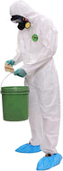 30203 Microporous Disposable Coveralls Protective Breathable Hooded Suit with Elastic Cuffs, Ankles and Waist,Zip Front Opening, Serged Seams for ...