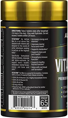 ALLMAX Nutrition - Vitaform - Multi-Vitamin for Men, 60 Tablets (Pack of 1)...