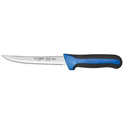 Winco Sof-Tek, 5-1/2" Utility Knife, Serrated, Soft Grip Handle...