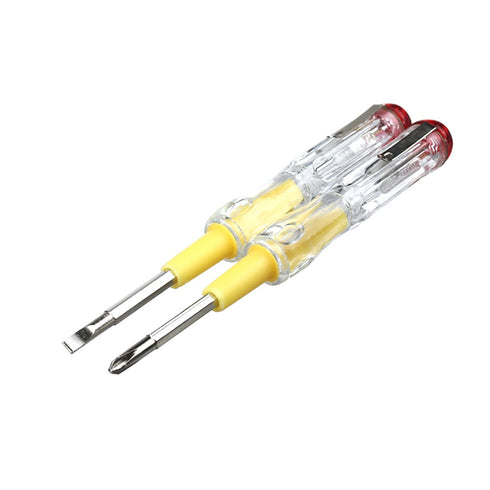 Fielect 2pcs Tester Screwdriver, Circuit Tester Pen Electric Contact Voltage Tester Dual Head Slot Phillips Screwdriver Detector 100-500V...