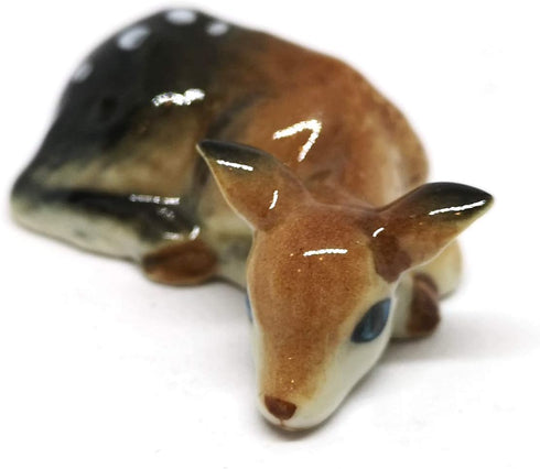 ZOOCRAFT Ceramic Deer Bambi Figurine Craft Miniature Collectible Porcelain Animal Gift...