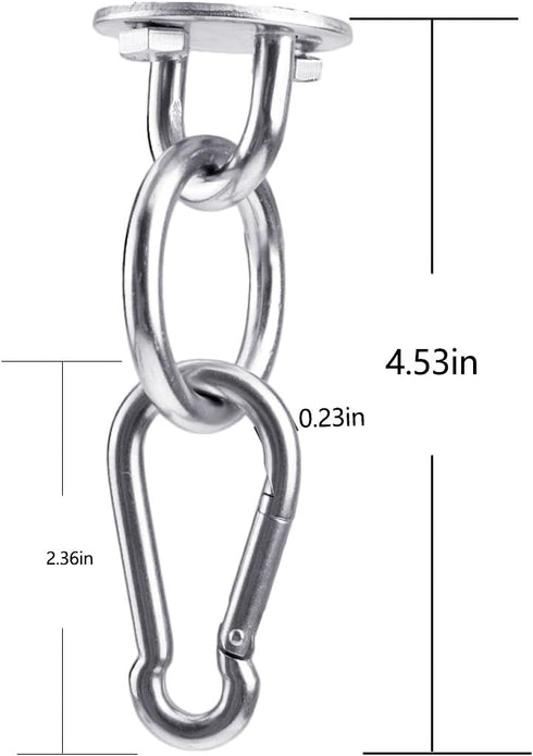 Hammock Hanging Hook Kit, Load Capacity 1400 lb, Stainless Steel Round Mount Pads, Spring Snap Hooks, Lag Screws Set for Hammock Yoga Swing Chair ...