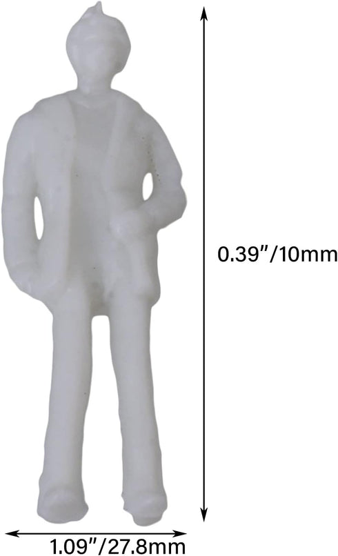 BQLZR White Unpainted Architectural 1:75 Scale Model Figures for Placed on Cakes, Railway Models, Building models, Dioramas,6 Types of poses,Make ...
