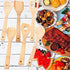 Huji Bamboo Wooden Spoons For Cooking Set Wooden Spatula Spoon Nonstick Kitchen Utensils...