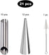 Stainless Steel Cream Horn Molds - 21 Pcs Cannoli Form Tubes & Conical Mold...