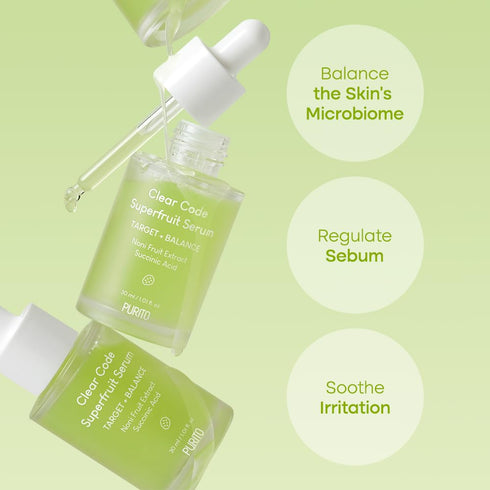 PURITO Clear Code Superfruit Serum 30ml/1.01 fl.oz., Next-Generation Clarifying Solution with Noni Fruit Extract, Non-Irritating, Vegan, Cruelty-F...