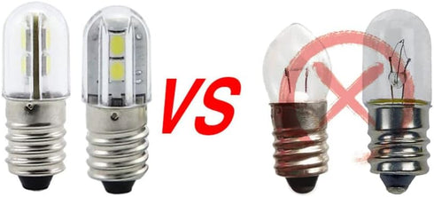 E10 Led Bulb 6vdc/ac 1w Super Bright 100Lumens Indicator Light Warm White Color,Pack of 10...