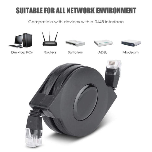 Sonew CAT6 Ethernet Cable, Adjustable Retractable RJ45 LAN Network Cable Cord, High Speed LAN Wires Internet Patch Cable, Network Cable Laptop Int...