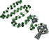 CB Catholic St Patrick Green Glass Marble Bead Rosary Gift Set...