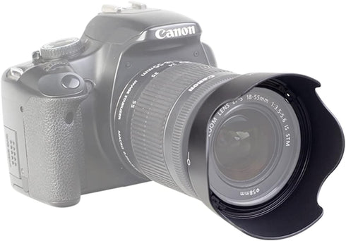EW-63C Lens Hood for Canon Rebel T7 EF-S 18-55mm f/3.5-5.6 is STM(Not for is II),EF-S 18-55mm F4-5.6 is STM Lens,EOS R8 RF24-50mm F4.5-6.3 is STM ...
