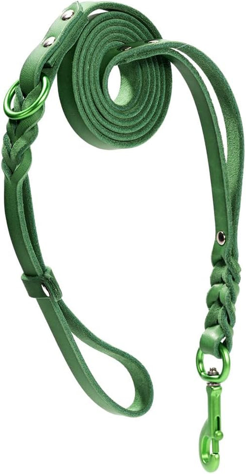 Howgo Leather Dog Leash 6 foot Super Lightweight Military Grade Heavy Duty Dog Leash Soft and Comfortable Leash for Large Medium and Small Dogs Tr...