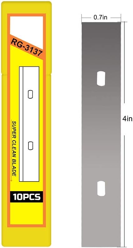 Scraper Blades 4inch Replacement Stainless Steel Razor Blade 20 pcs for Scraper to Remove Wallpaper Adhesive Vinyls...