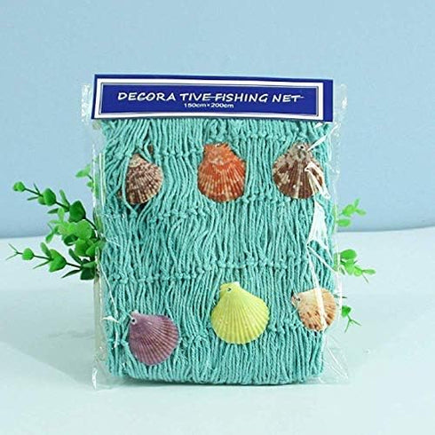 Rosoz Nature Fish Net Wall Decoration with Shells, Ocean Themed Wall Hangings Fishing Net Party Decor for Pirate Party,Wedding,Photographing Decor...