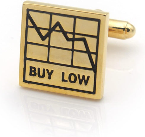 Buy Low Sell High Stock Market Financial Consultant Investment Banking Gold Cufflinks...