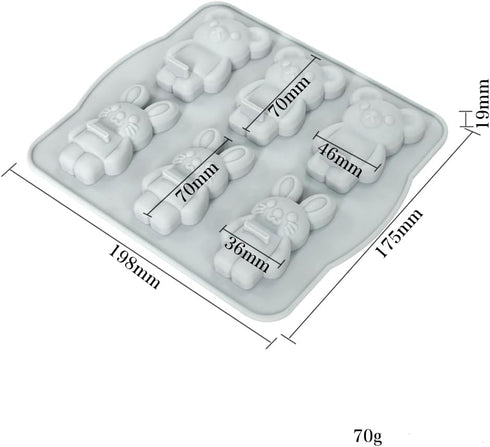 Candy Animal Silicone Mold Rabbit Bear Shape Chocolate Soap Cake Decorating DIY Kitchenware Bakeware Ice Mold Baking Tools (Rabbit Bear R_7.92 X7 ...