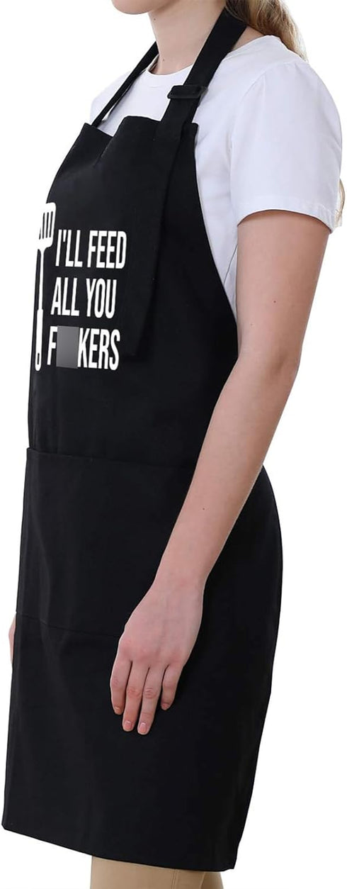 Miracu Funny Cooking Aprons for Men Women, Funny Dad Gifts for Mens Father, Mom - Fathers Christmas, Birthday Gifts for Dad Step Brother Boyfriend...