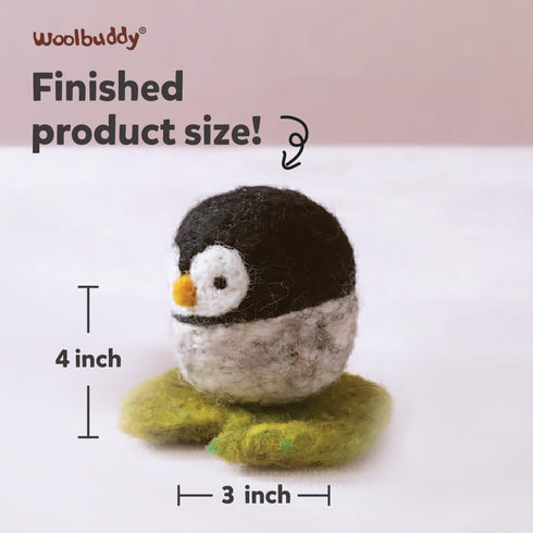 Woolbuddy Needle Felting Kit for Beginners Adults, Penguin Sea Animal Project, Includes Supplies, Two Needles, and Clear Instructions for Creative...